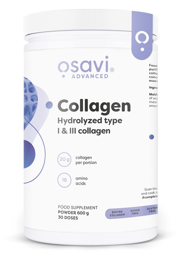 Collagen Hydrolysed Type I & III, Unflavoured - 600 grams - Osavi