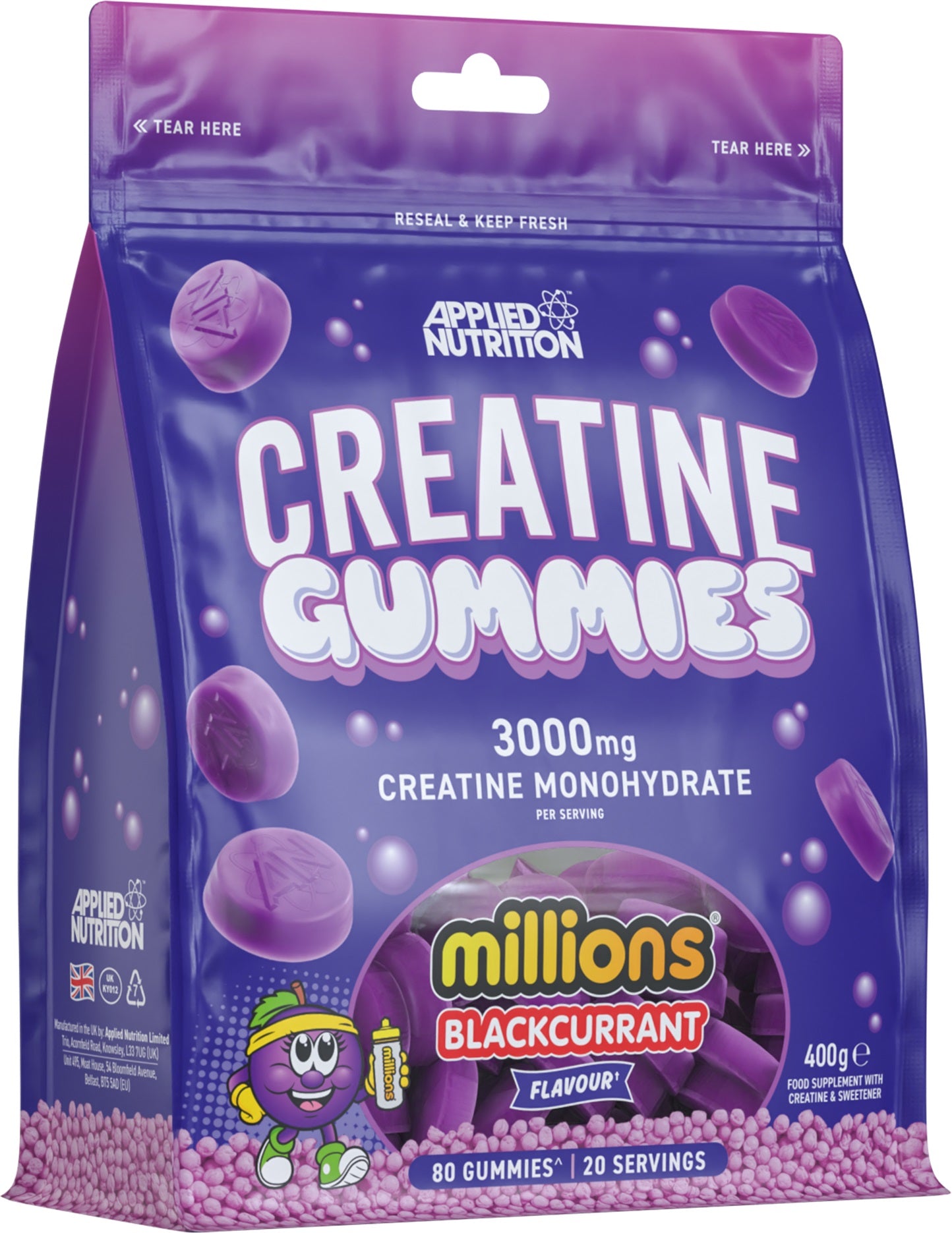 Creatine Gummies, Millions Blackcurrant - 80 gummies - Applied Nutrition