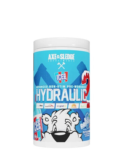 Hydraulic V2 Non-Stim Pre-Workout, ICEE Blue Raspberry - 450 grams - Axe & Sledge