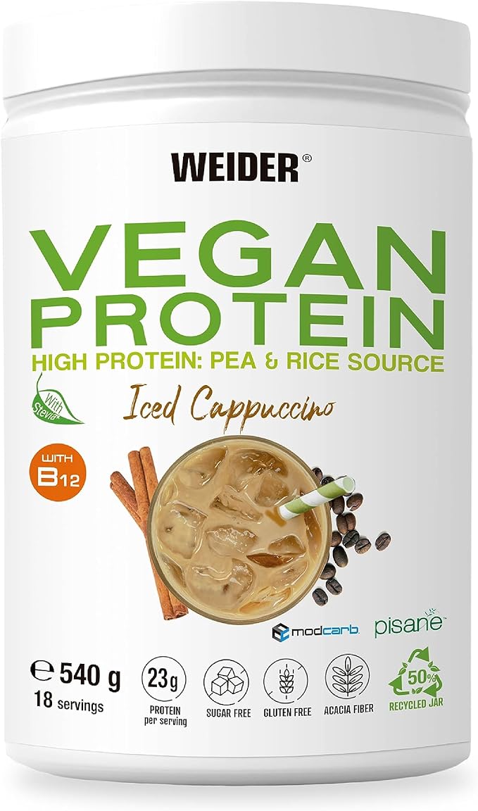 Vegan Protein, Iced Cappuccino - 540 grams - Weider