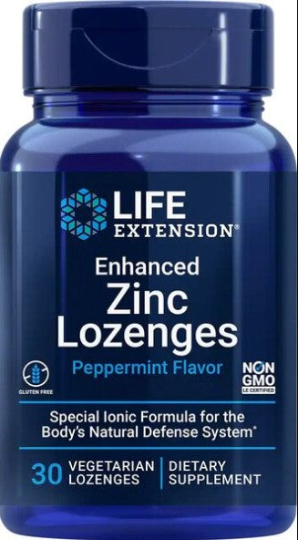 Enhanced Zinc Lozenges, Peppermint - 30 vegetarian lozenges - Life Extension