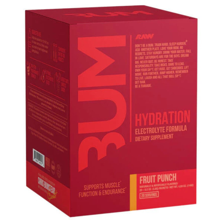 Bum Hydration, Fruit Punch - 20 x 5.8g - Raw Nutrition