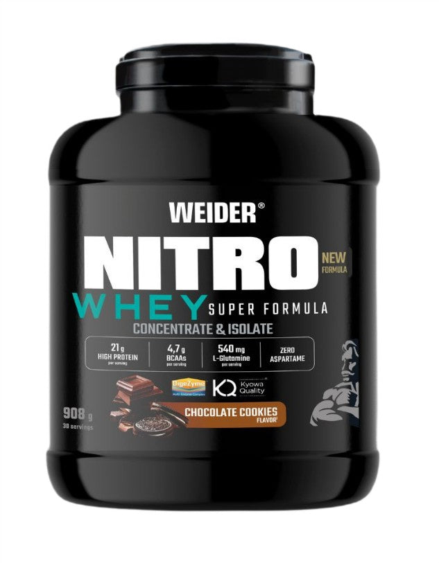 Nitro Whey Super Formula, Chocolate Cookies - 908 grams - Weider