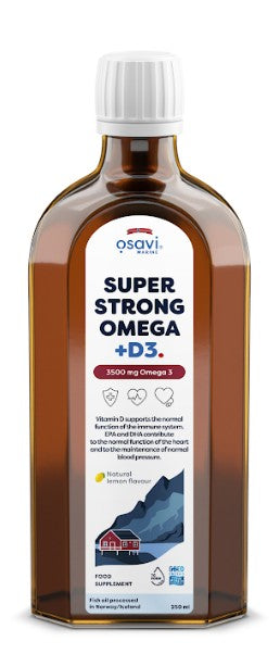Super Strong Omega + D3, 3500mg Omega 3 (Lemon) - 250 ml. - Osavi