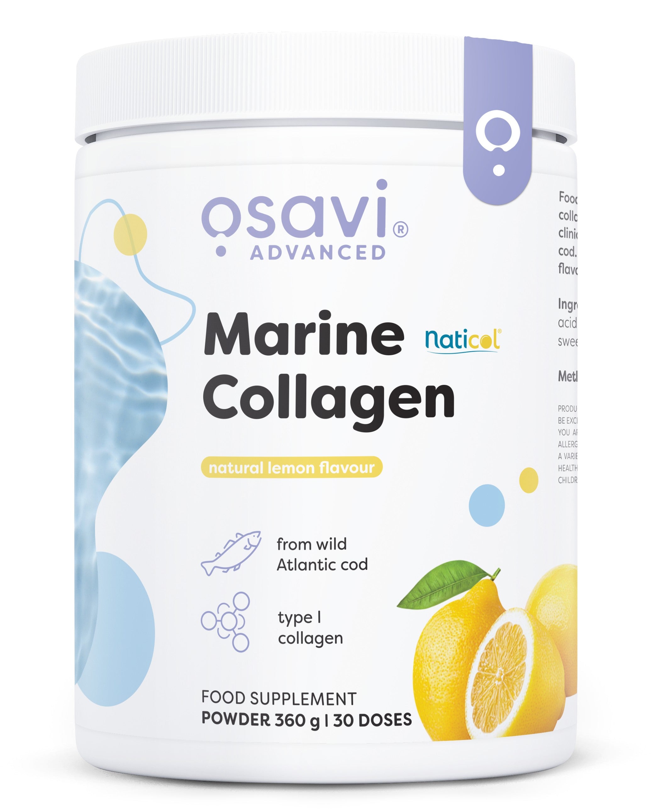 Marine Collagen Wild Cod, Lemon - 360 grams - Osavi