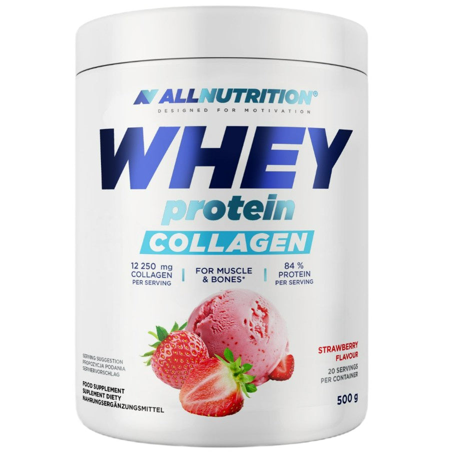 Whey Protein Collagen, Strawberry - 500 grams - Allnutrition