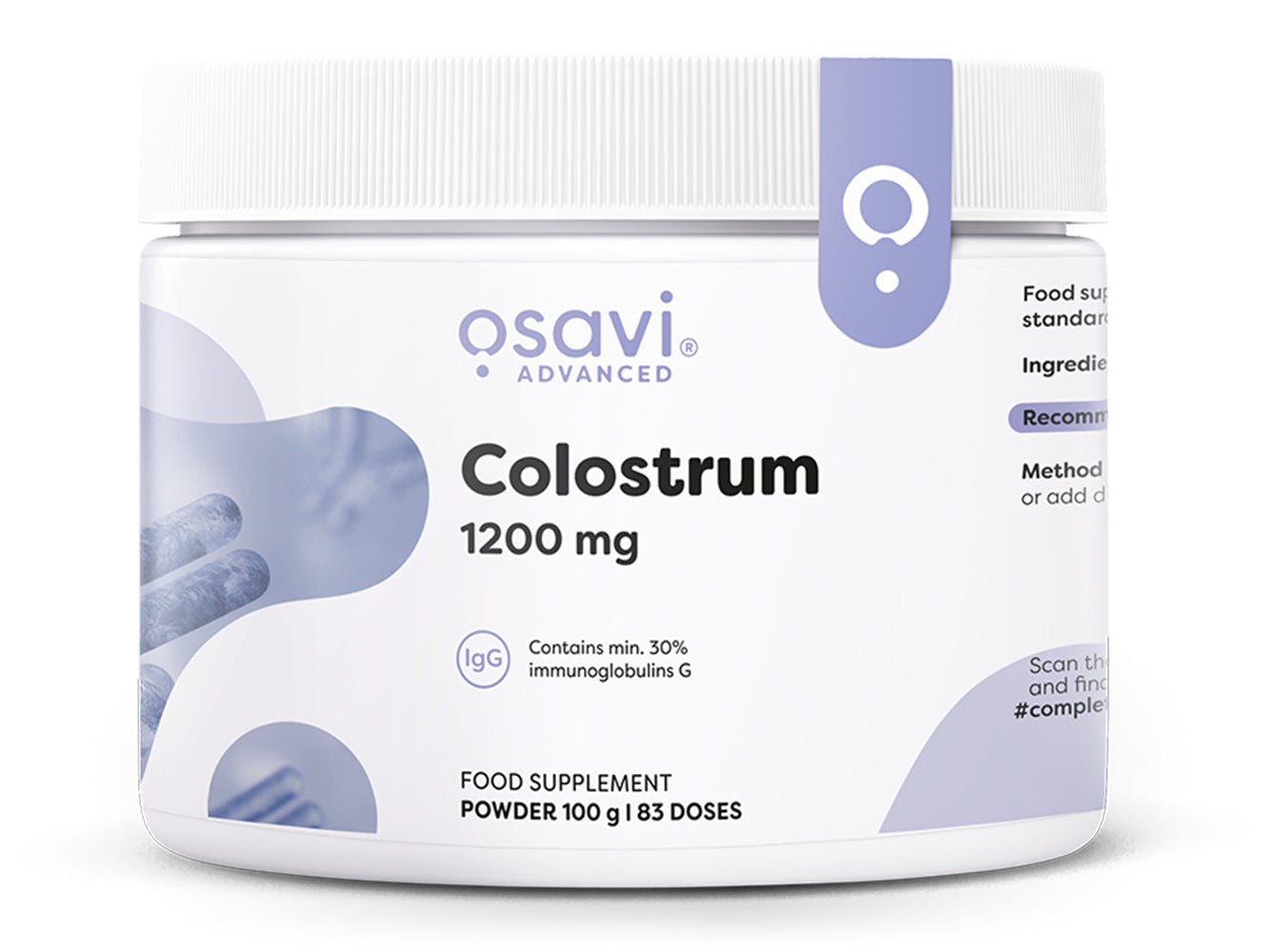 Colostrum Powder, 1200mg - 100 grams - Osavi