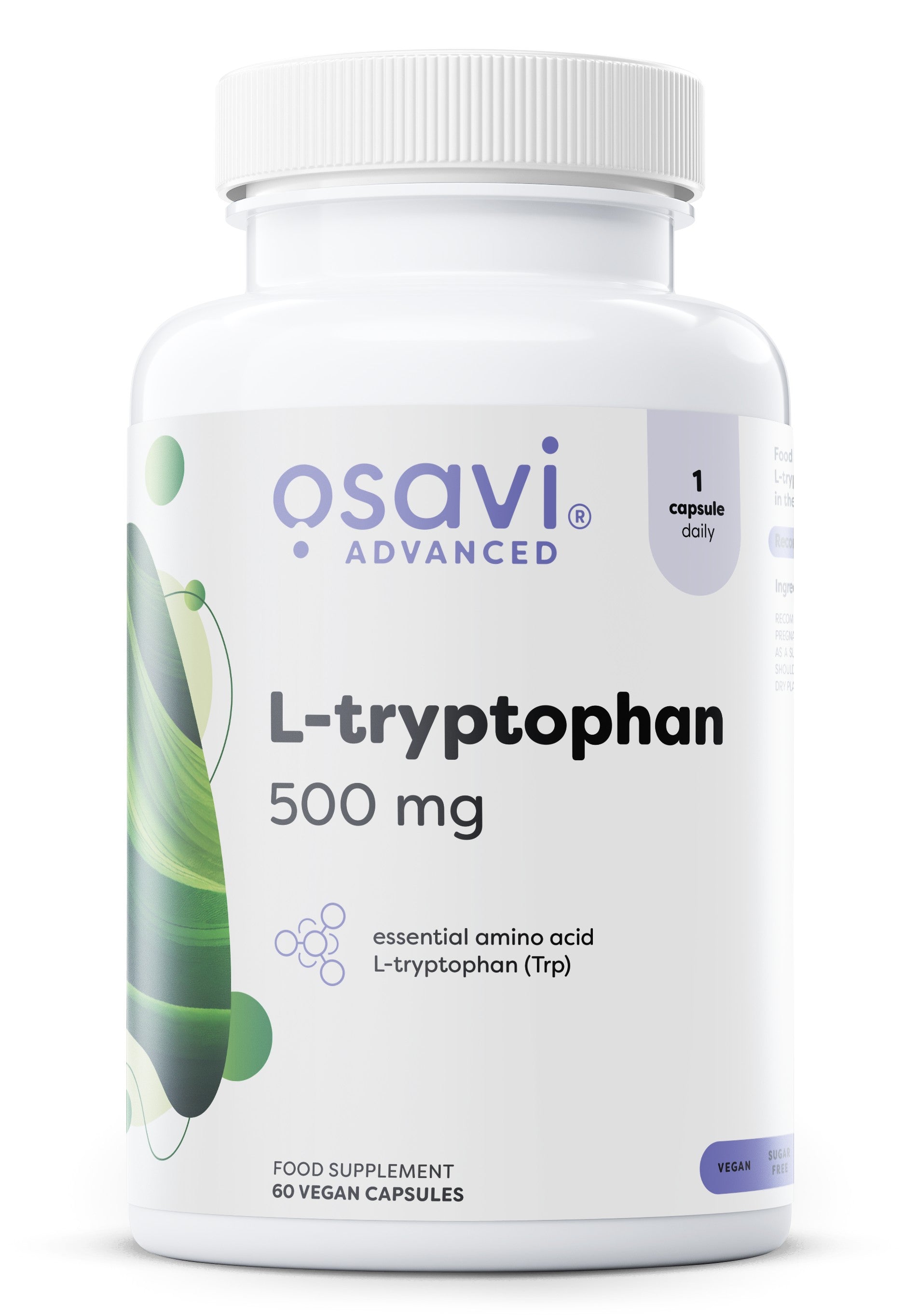 L-tryptophan, 500mg - 60 vegan caps - Osavi