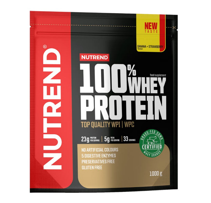 100% Whey Protein, Banana + Strawberry - 1000 grams - Nutrend