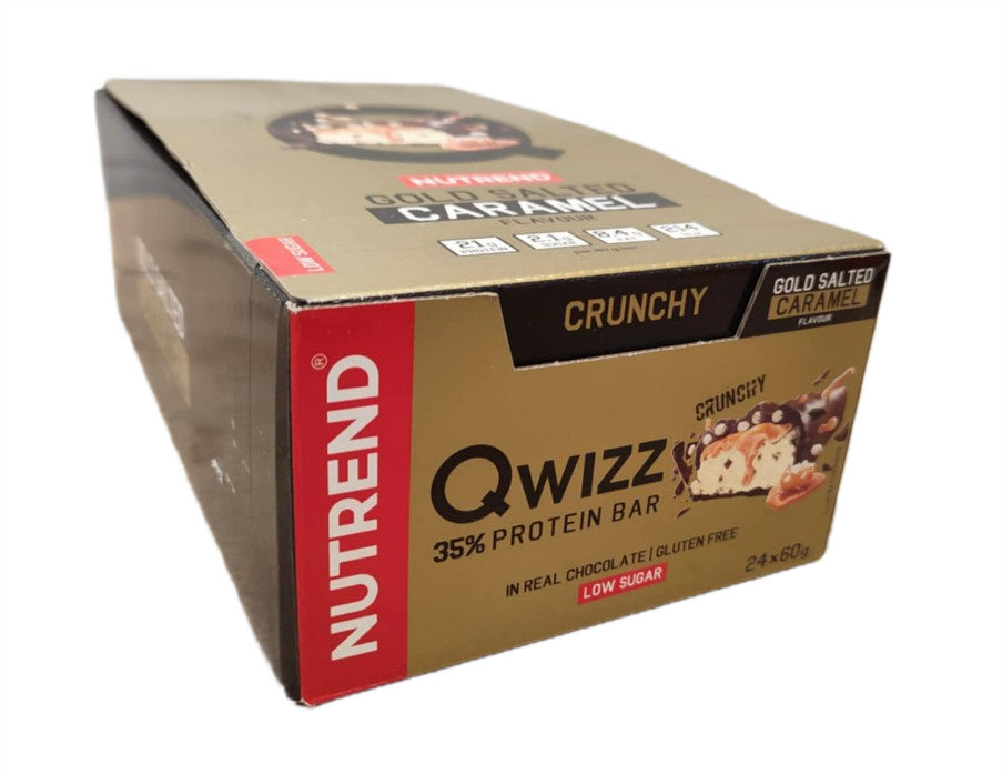 Qwizz 35% Protein Bar, Gold Salted Caramel - 24 x 60g - Nutrend