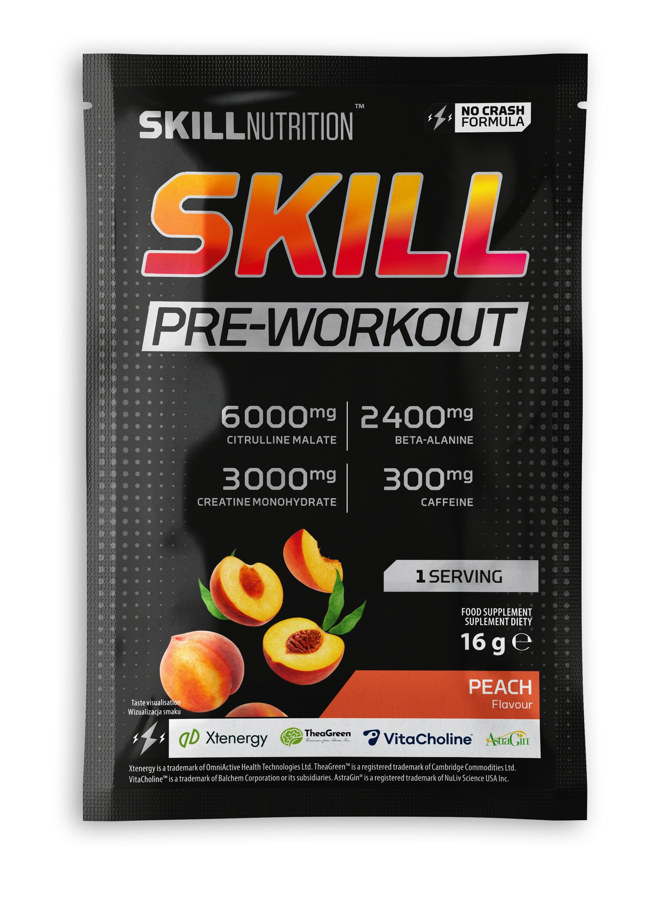 Skill Pre-Workout, Peach - 16 grams (1 serving) - Skill Nutrition