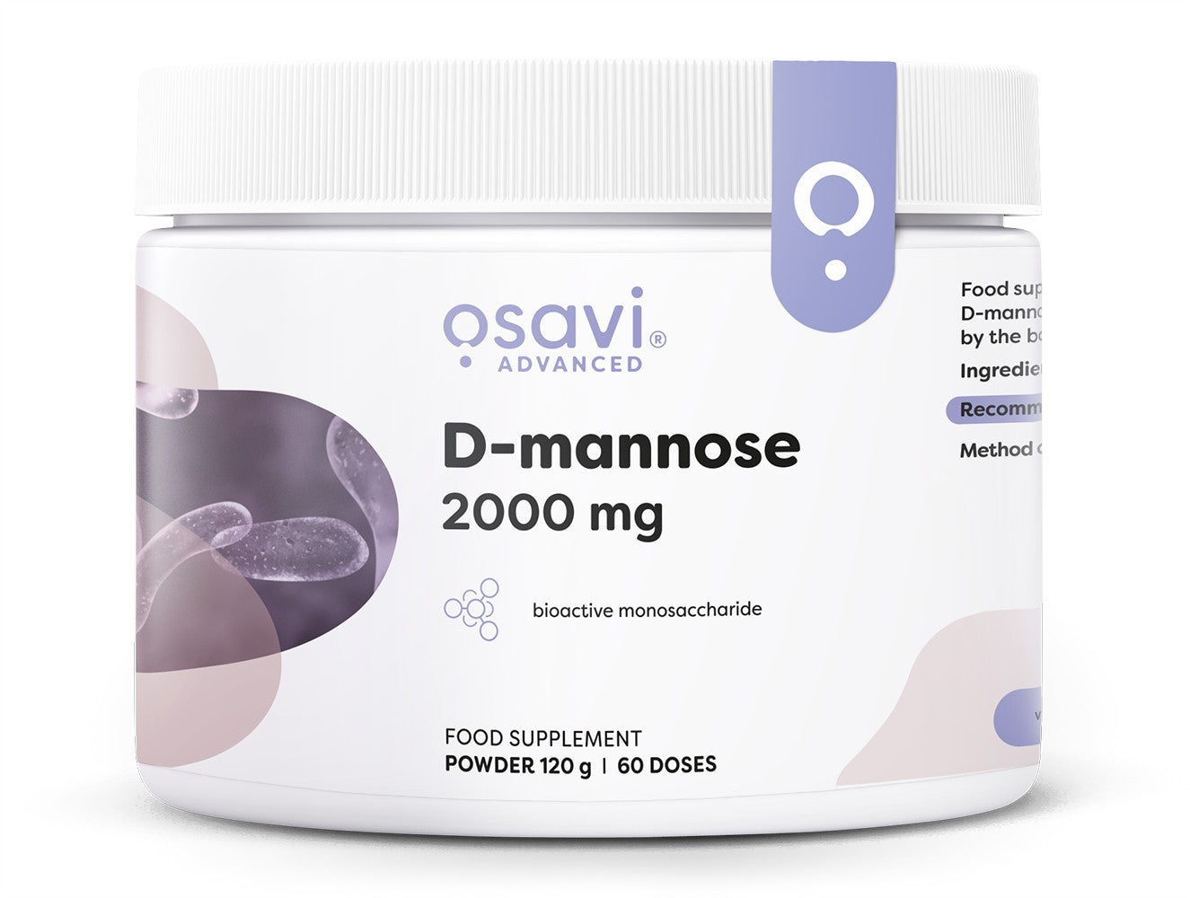 D-mannose Powder, 2000mg - 120 grams - Osavi