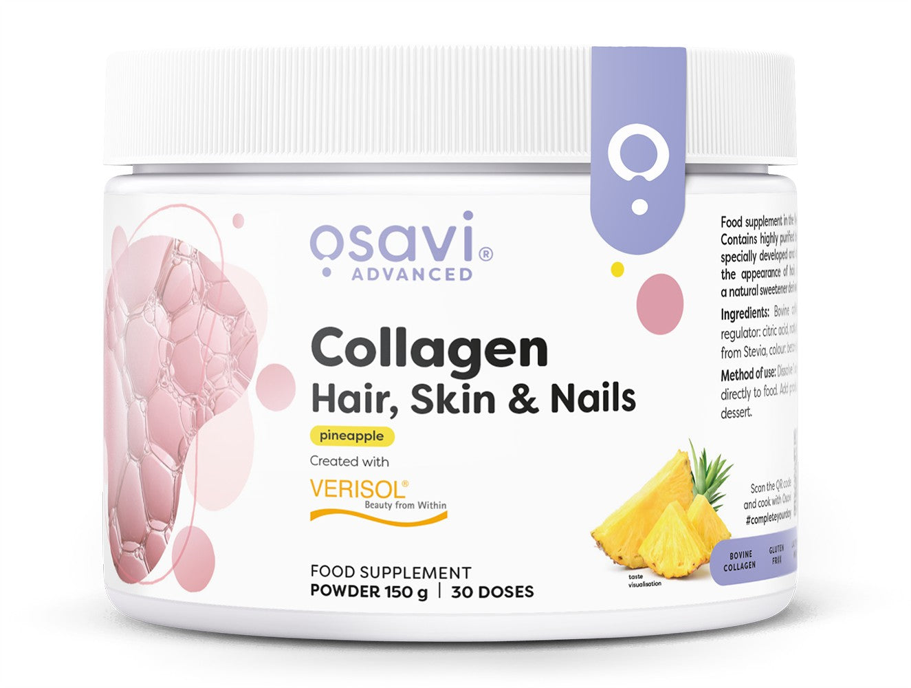 Collagen Peptides (Hair Skin & Nails), Pineapple - 150 grams - Osavi