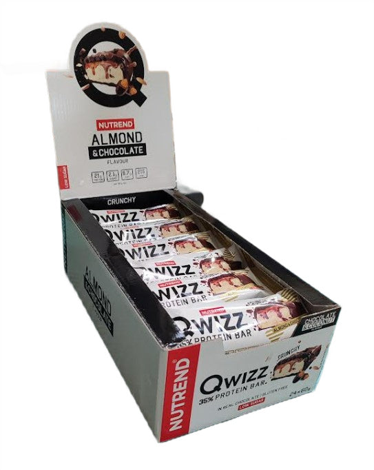 Qwizz 35% Protein Bar, Almond & Chocolate - 24 x 60g - Nutrend