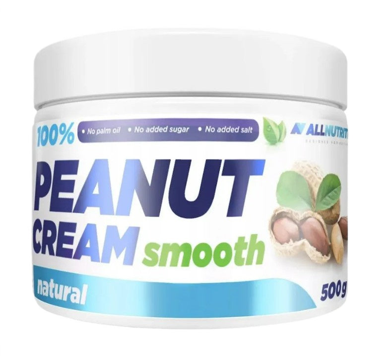 100% Peanut Cream, Smooth - 500 grams - Allnutrition