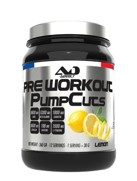 Pre Workout Pump Cuts, Lemon - 360 grams - Addict Sport Nutrition