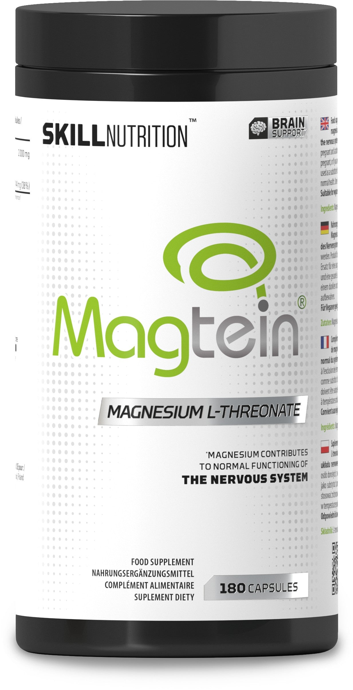 Magtein, Magnesium L-Threonate - 180 caps - Skill Nutrition