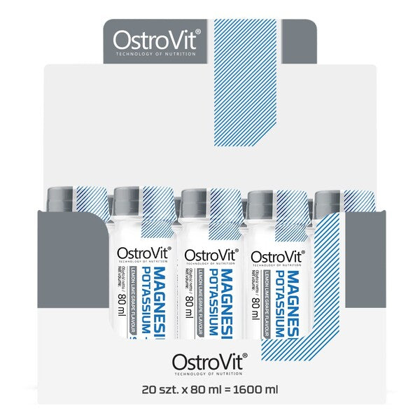 Magnesium Potassium + B6 Shot, Lemon Lime Grape - 20 x 80 ml. - OstroVit
