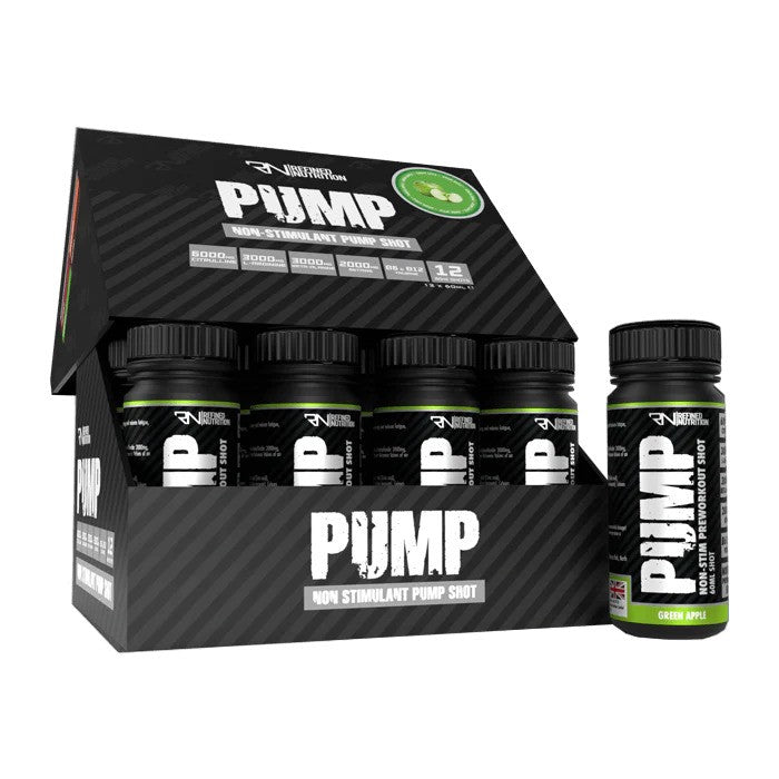 Pump Non-Stim Shot, Green Apple - 12 x 60 ml. - Refined Nutrition