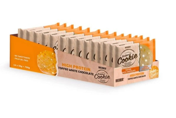 Protein Cookie, Toffee White Chocolate - 14 x 50g - Weider