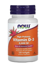 Vitamin D-3, 2000 IU - 120 softgels - NOW Foods