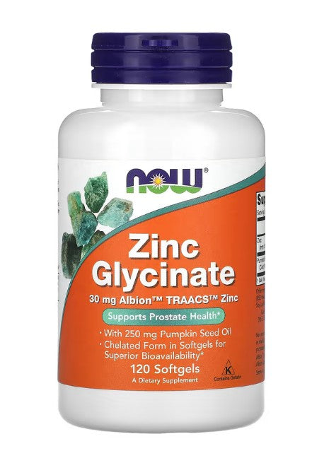 Zinc Glycinate - 120 softgels - NOW Foods
