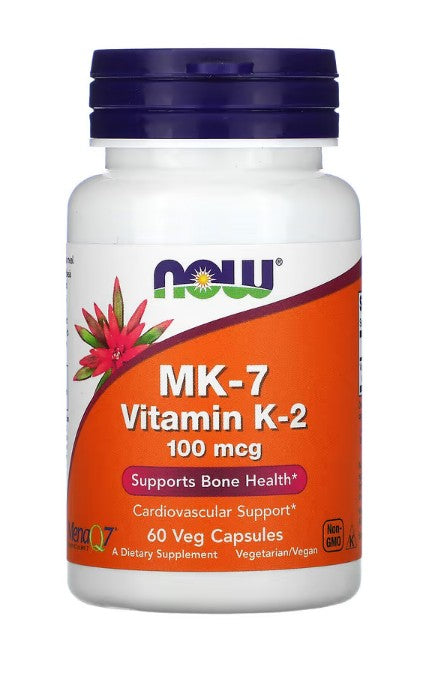 MK-7 Vitamin K-2, 100mcg - 60 vcaps - NOW Foods