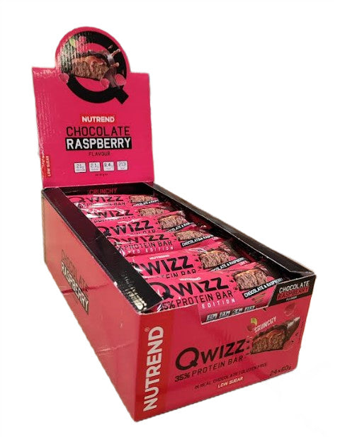 Qwizz 35% Protein Bar, Chocolate Raspberry - 24 x 60g - Nutrend