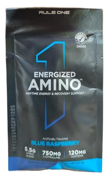 Energized Amino, Blue Raspberry - 9 grams (1 serving) - Rule One