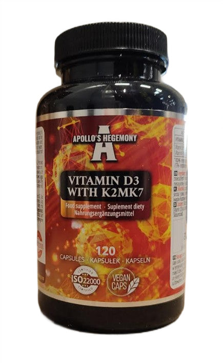 Vitamin D3 with K2 MK7 - 120 vcaps - Apollo's Hegemony