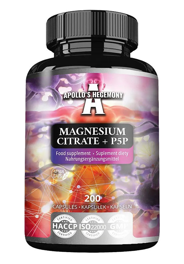 Magnesium Citrate + P5P - 200 caps - Apollo's Hegemony