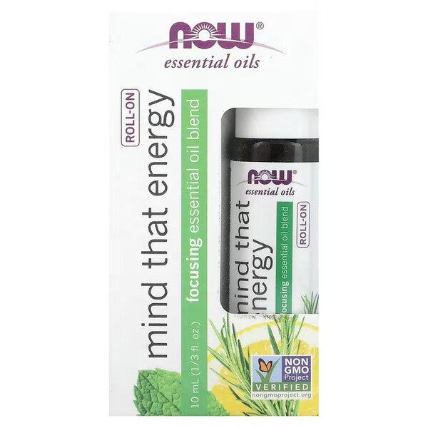 Essential Oil Roll-On, Mind That Energy - 10 ml. - NOW Foods