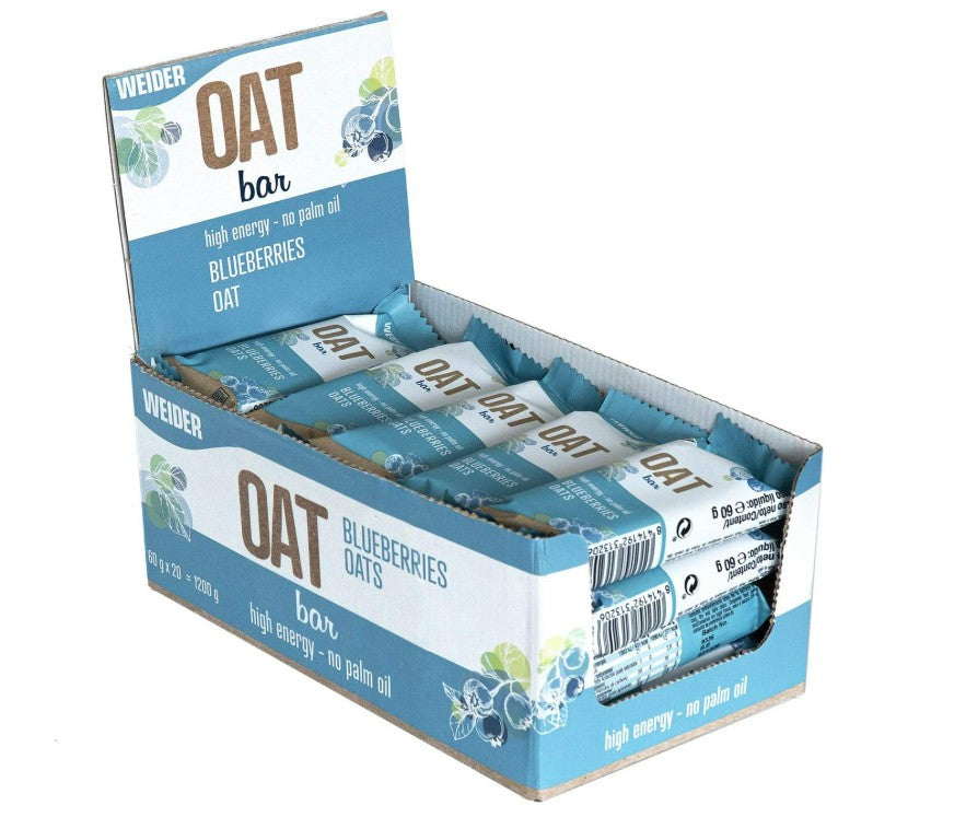 High Energy Oat Bar, Blueberries - 20 x 60g - Weider