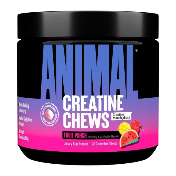 Animal Creatine Chews, Fruit Punch - 120 chewable tablets - Animal