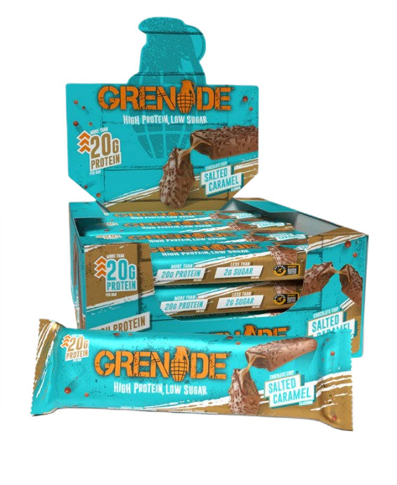 Protein Bars, Chocolate Chip Salted Caramel (EAN 5060221206761) - 12 x 60g - Grenade