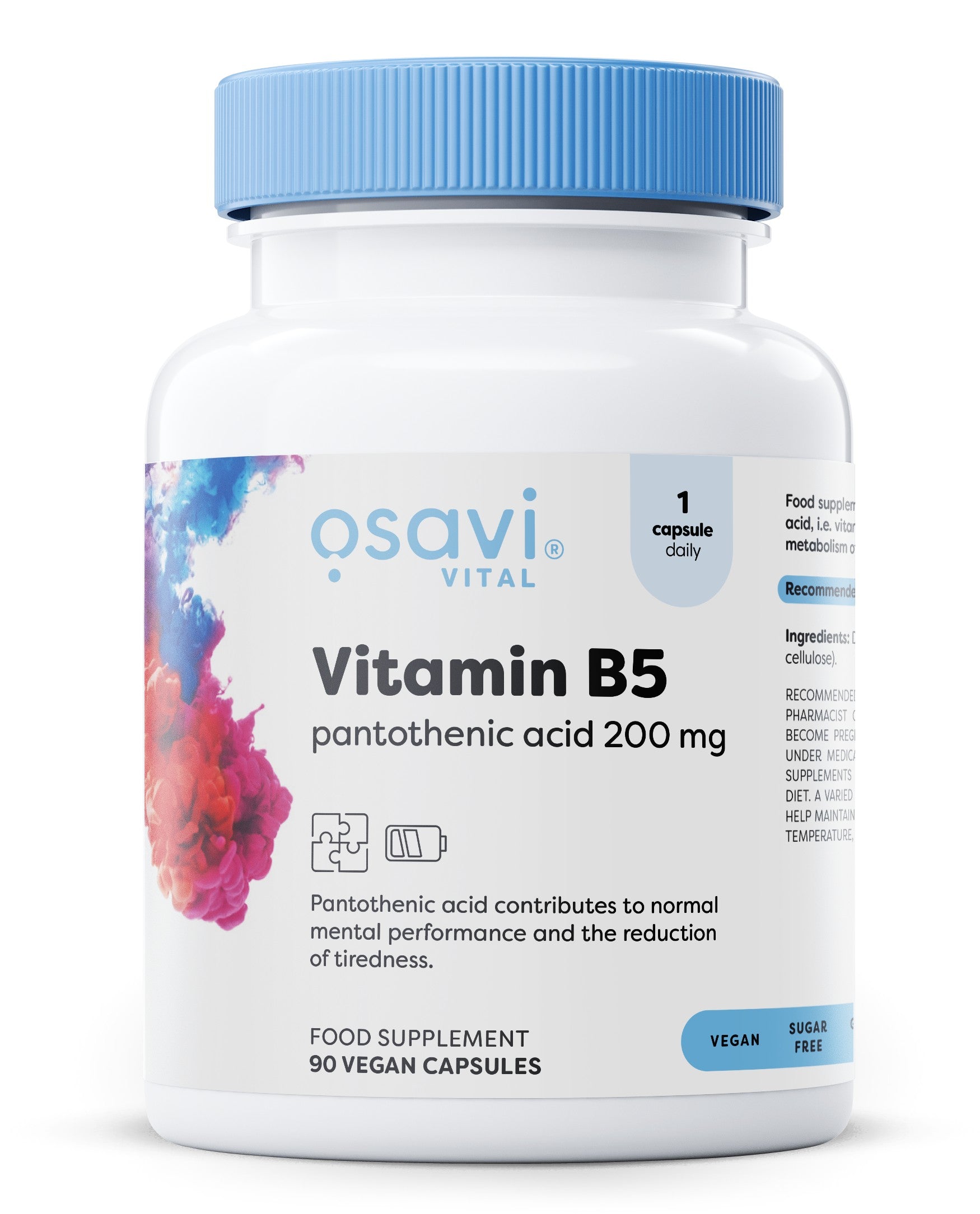 Vitamin B5 Pantothenic Acid, 200mg - 90 vegan caps - Osavi