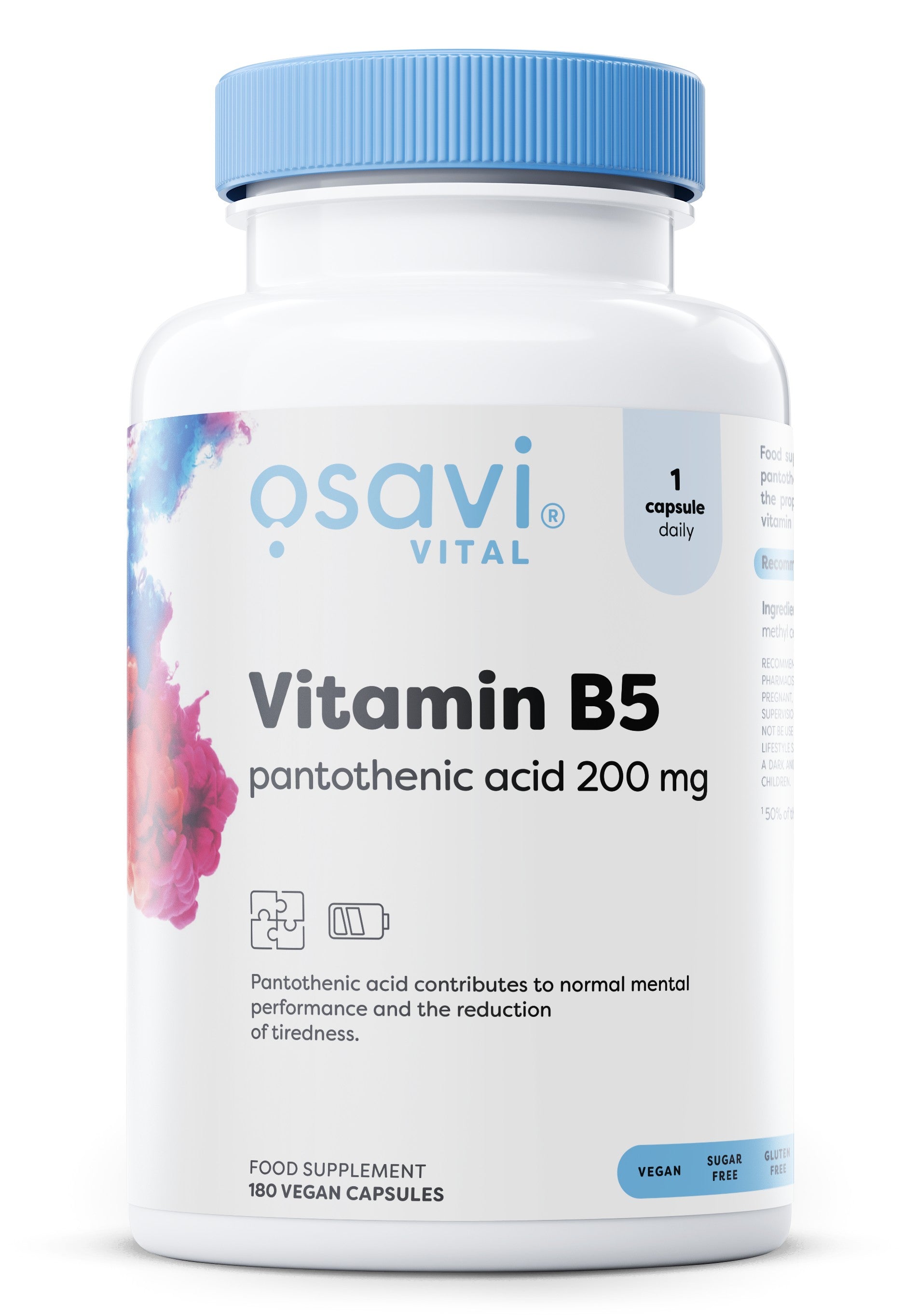 Vitamin B5 Pantothenic Acid, 200mg - 180 vegan caps - Osavi