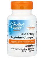 Fast Acting Arginine Complex with Nitrosigine, 750mg - 60 tablets - Doctor's Best