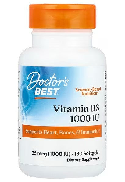 Vitamin D3, 1000 IU - 180 softgels - Doctor's Best