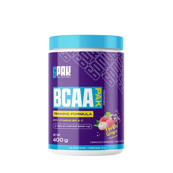 BCAA Pak, Lychee Grape - 400 grams - 6PAK