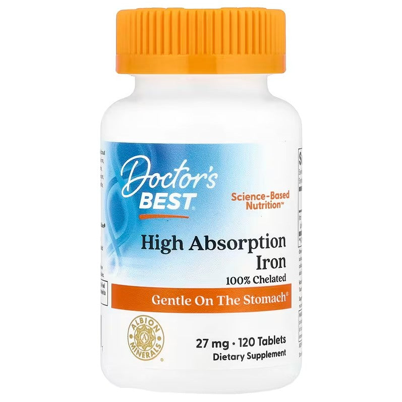 High Absorption Iron, 27mg - 120 tablets - Doctor's Best