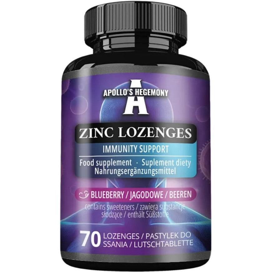 Zinc Lozenges, Blueberry - 70 lozenges - Apollo's Hegemony