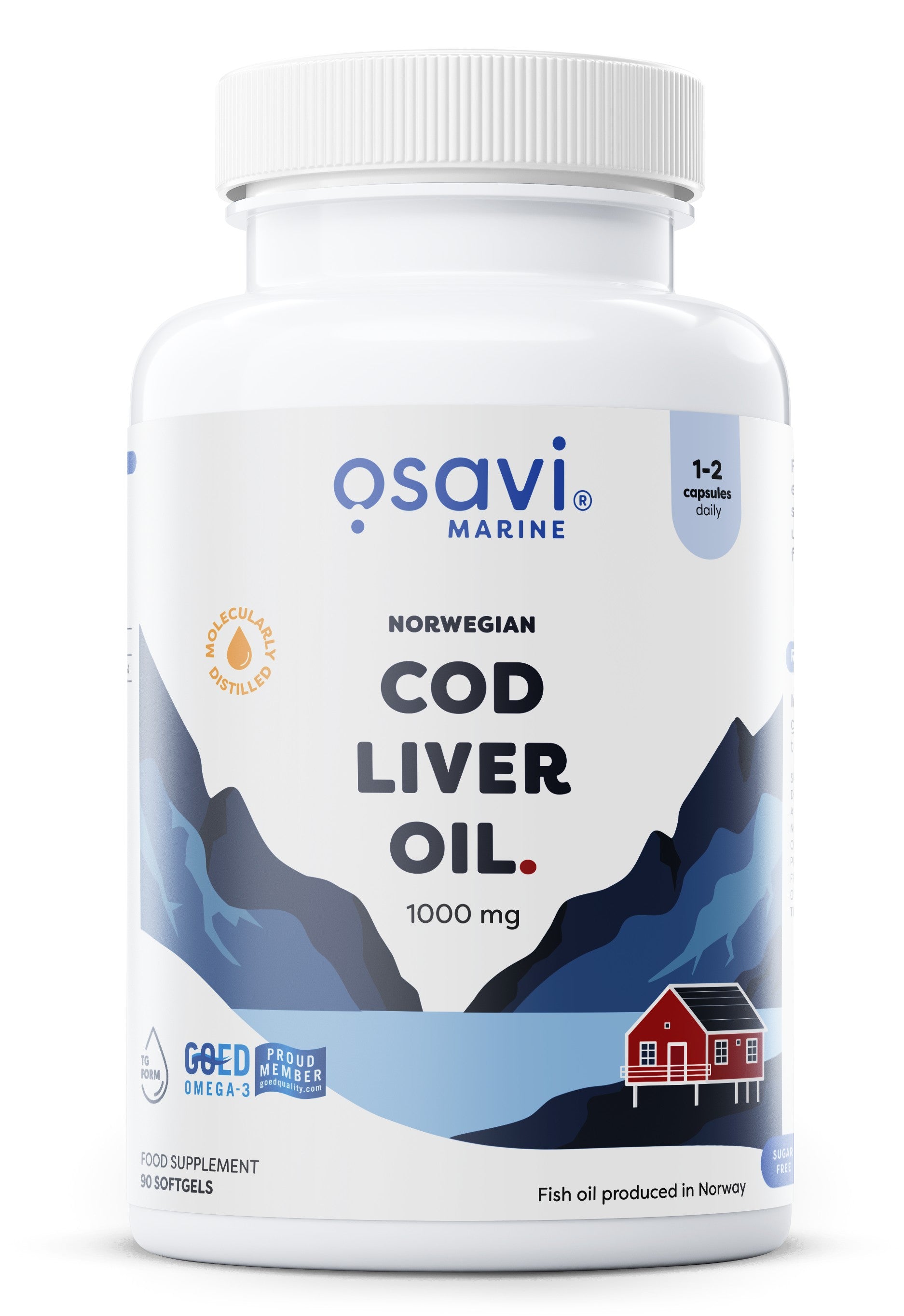 Norwegian Cod Liver Oil Softgels, 1000mg (Lemon) - 90 softgels - Osavi