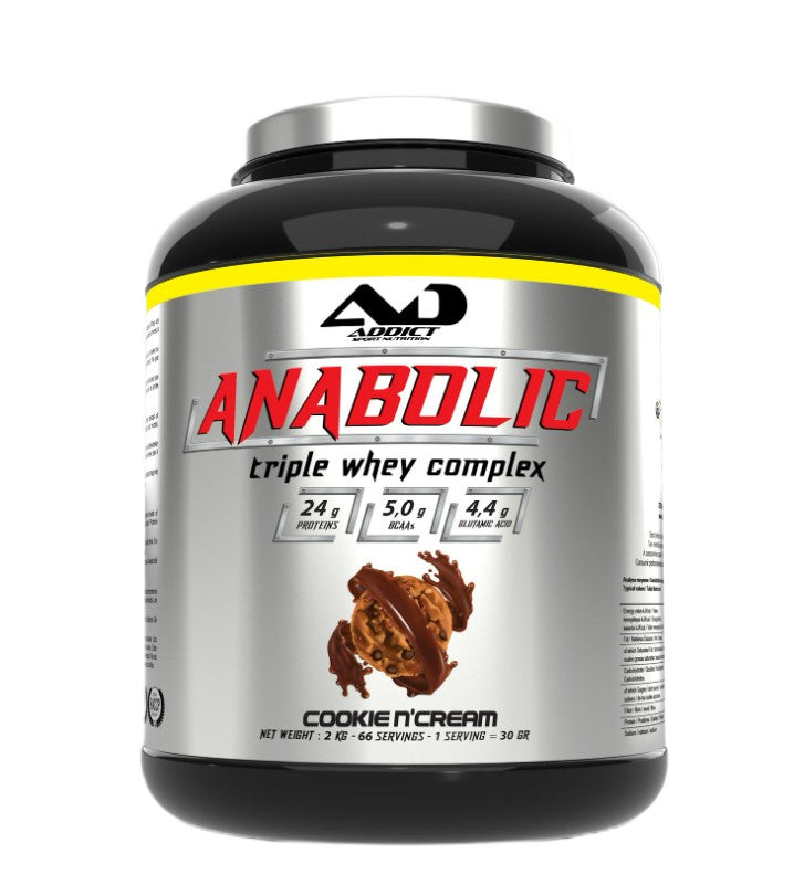 Anabolic Triple Whey Complex, Cookie N'Cream - 2000 grams - Addict Sport Nutrition