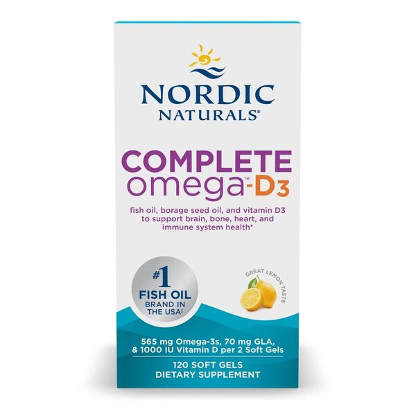 Complete Omega-D3, 565mg Lemon - 120 softgels - Nordic Naturals