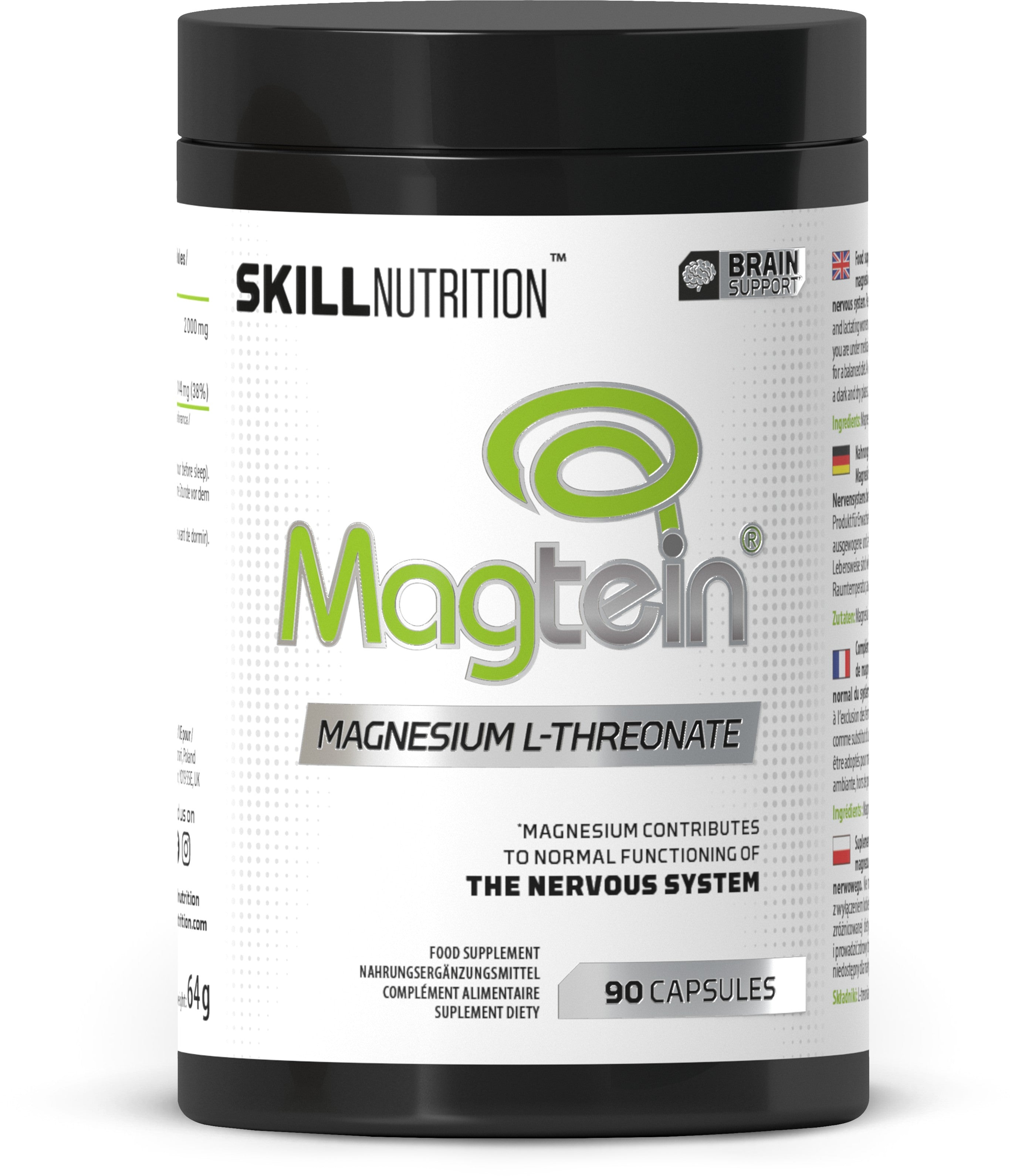 Magtein, Magnesium L-Threonate - 90 caps - Skill Nutrition