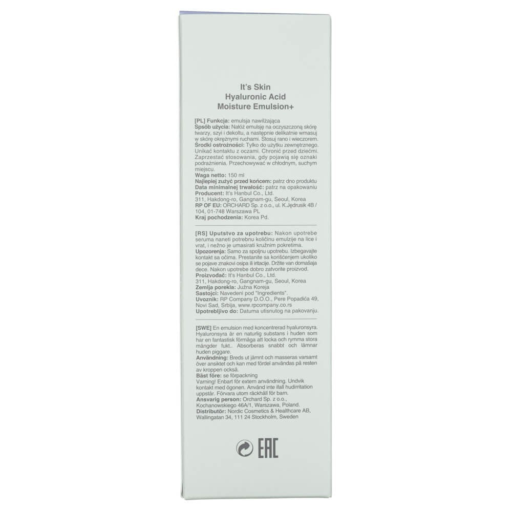 It's Skin hüaluroonhappe niisutav emulsioon+ – 150 ml