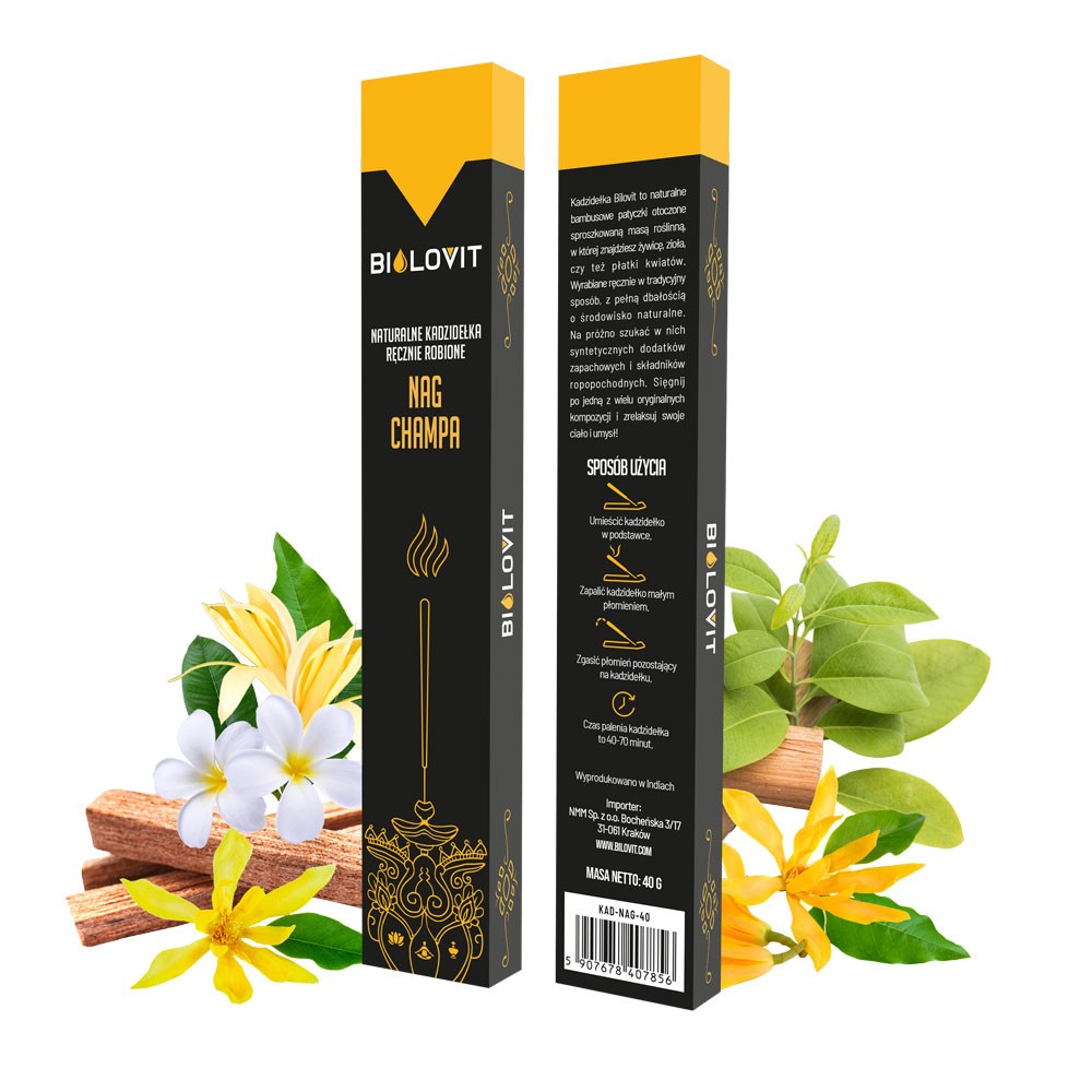 Bilovit looduslikud aroomi-viirukipulgad Nag Champa – 40 g