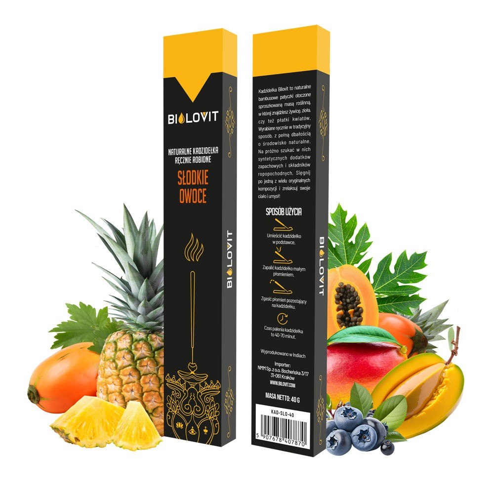 Bilovit looduslikud aroomiküünalde viirukid Sweet Fruits - 40 g