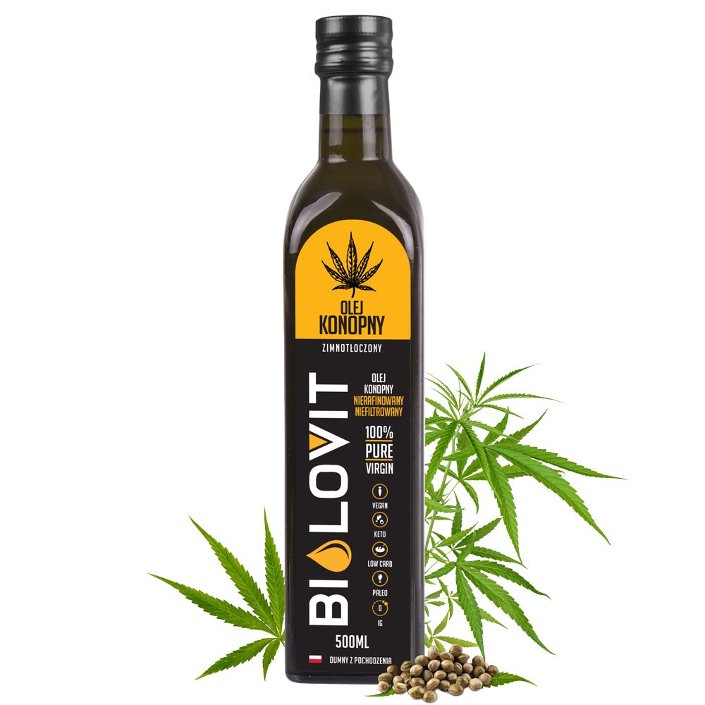 Bilovit Šalto spaudimo kanapių aliejus - 500 ml - Magnis.lt